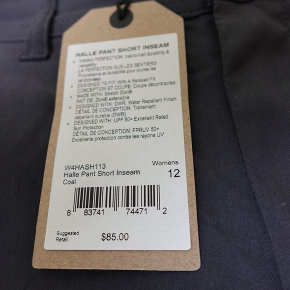 Prana Pants Womens Halle Straight Short Inseam New NWT Coal Gray Grey Hiking - Picture 5 of 7